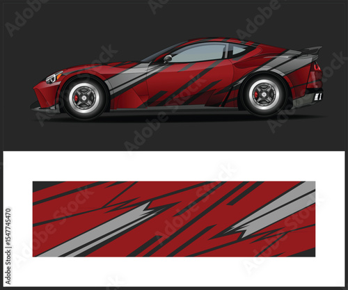 Red Racing Car Wrap Design Template Graphic design