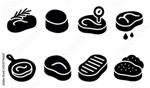 Food and cooking solid icon set: culinary and meal preparation solid collection