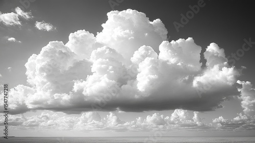 Radiant Cumulus Clouds at Sunset Over a Forest Horizon