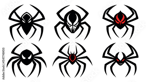 Spider silhouette, Spider vector set icons , Spider silhouettes, 
