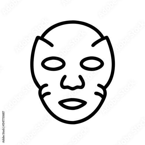 Facial sheet mask in minimalist style with clean lines  