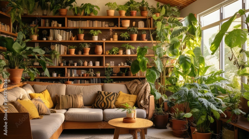 Fototapeta premium monstera living room plants