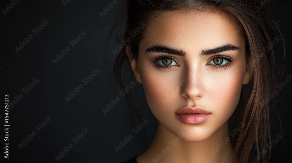 custom made wallpaper toronto digitalClose-up Portrait Green Eyes, Soft Makeup, Brunette Hair, Beauty, Woman Beauty, Portrait