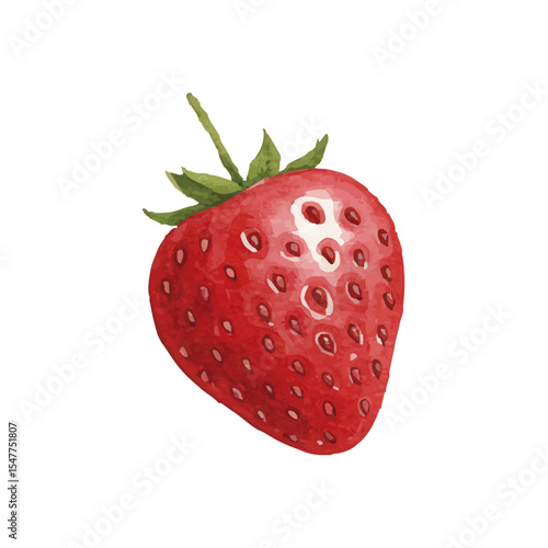 vector watercolor strawberry /水彩テイストのいちごイラスト
