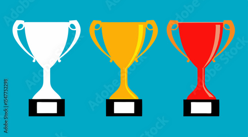 Trophy cups. Vector illustration
