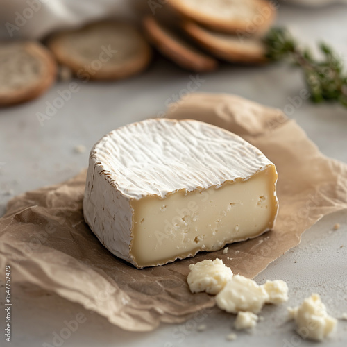 A piece of goat's cheese.