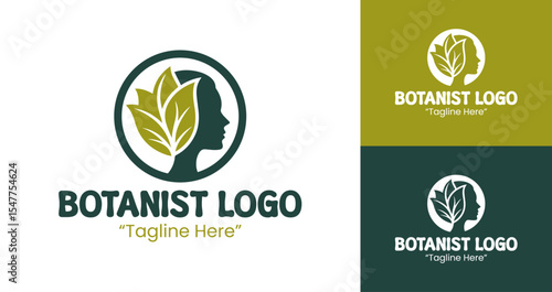 Elegant Botanist Logo with Plant Silhouette for Environmental and Eco-Conscious Branding