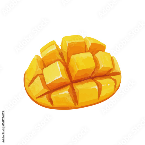 Vector watercolor Mango / 水彩テイストのマンゴーイラスト