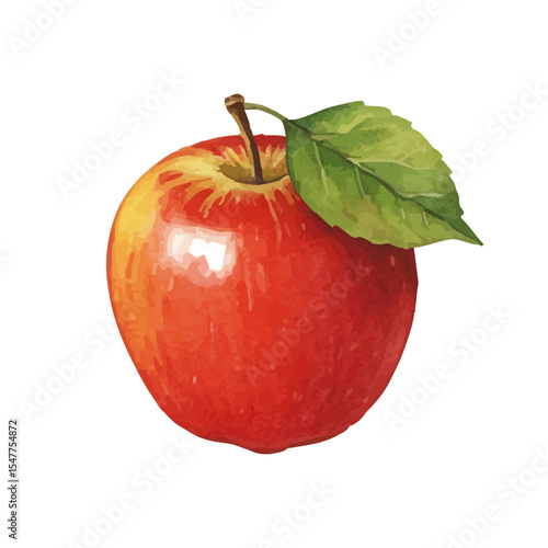 Vector watercolor apple / 水彩テイストのりんごイラスト