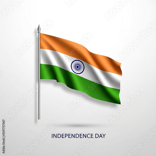 Waving Indian Flag on Indep...