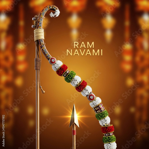 Decorated Ram Navami Bow an...