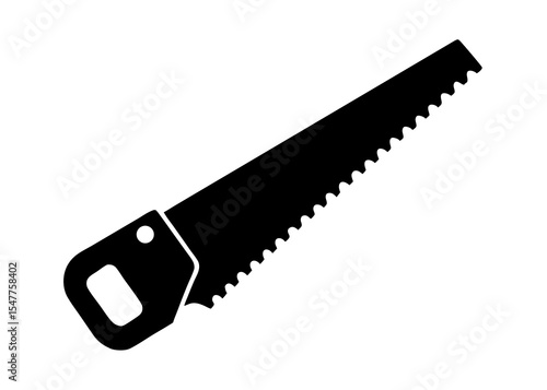 Hand Saw Tool Vector Icon in Black
