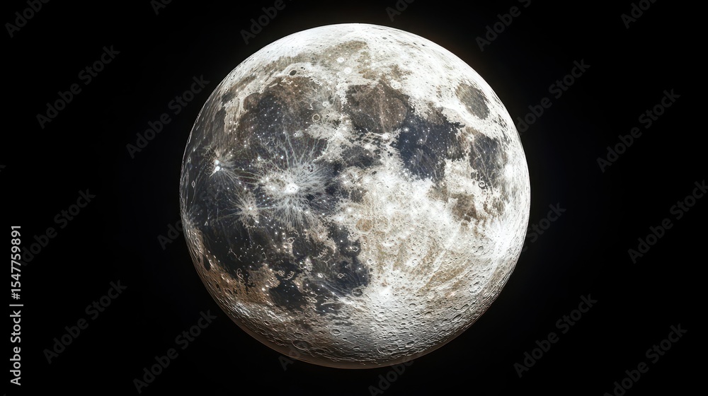 Obraz premium Lunar Surface: Craters, Maria, and Texture