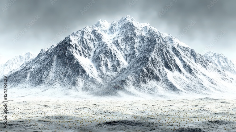 Fototapeta premium Snowy Mountain Landscape