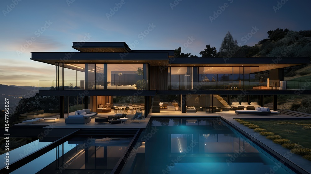 Fototapeta premium photograph luxury house dark