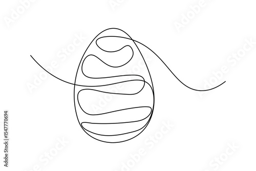 Egg continuous one line drawing minimalist style outline vector illustration
