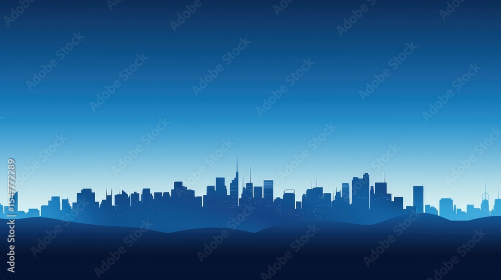 Obraz premium skyline navy blue gradient background