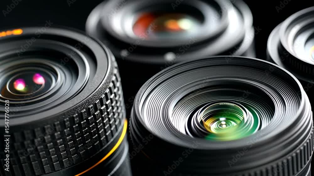Close-Up View of Professional Camera Lenses and Glass Close-Up View of Professional Camera Lenses and Glass