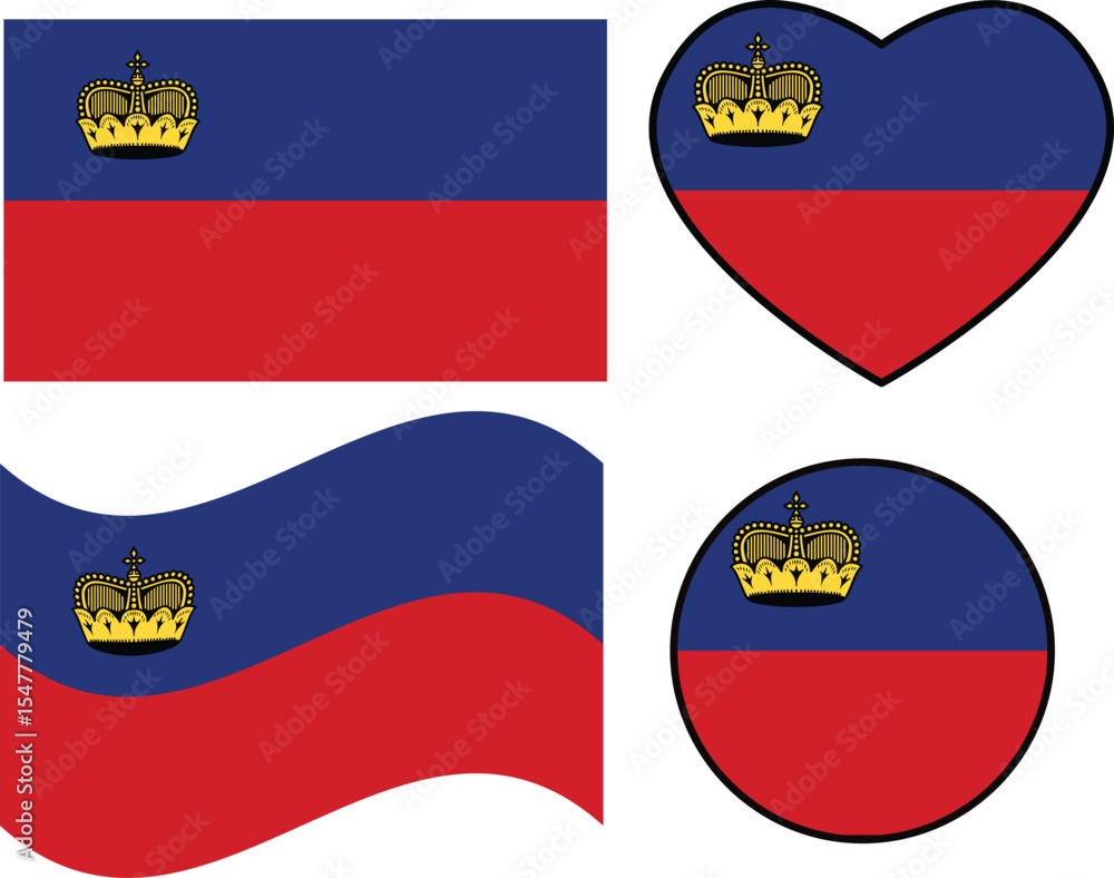 custom made wallpaper toronto digitalLiechtenstein flag on white background. Liechtenstein Round Country Flag. Waving flag of Liechtenstein. Circular Liechtenstein National Flag. flat style.