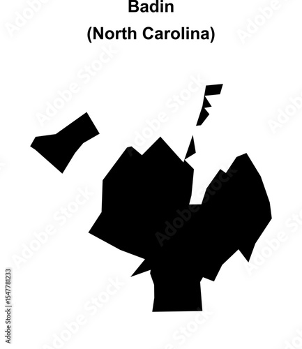 Badin (North Carolina) blank outline map