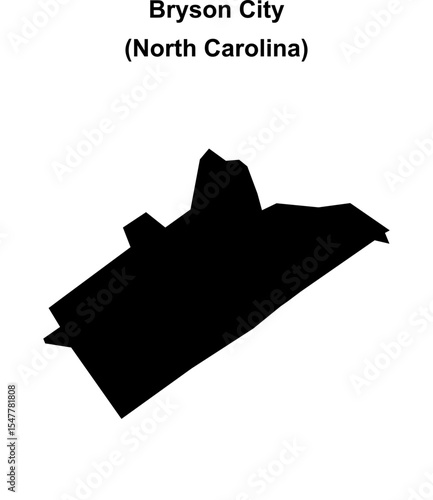Bryson City (North Carolina) blank outline map