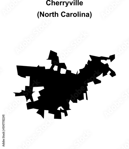Cherryville (North Carolina) blank outline map
