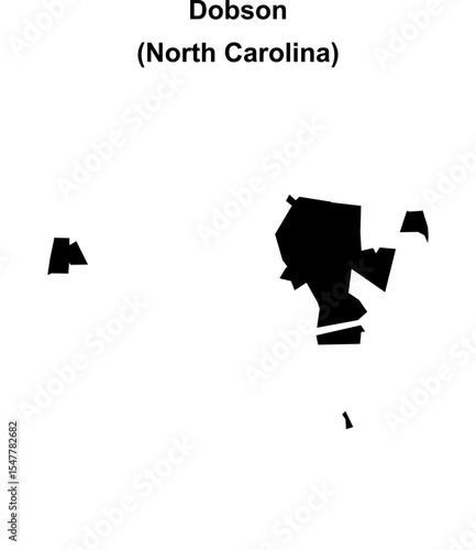 Dobson (North Carolina) blank outline map