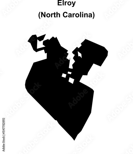 Elroy (North Carolina) blank outline map