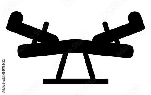 A seesaw full black silhouette vector illustration design