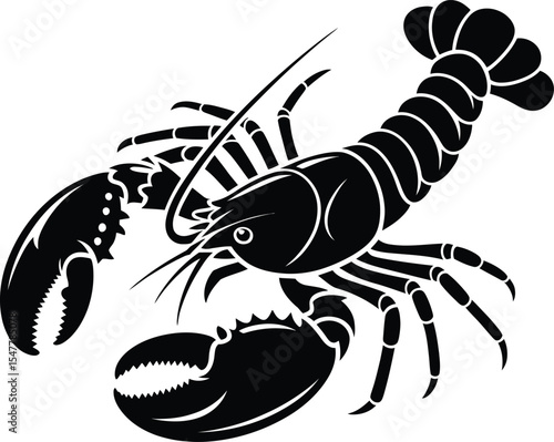 Black lobster silhouette illustration