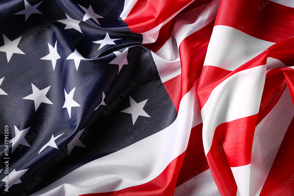 Fototapeta premium Closeup view of USA flag
