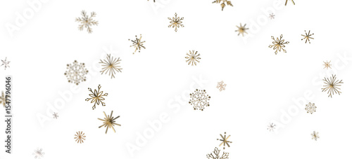 Snowflakes and bokeh lights on the blue Merry Christmas background. 3D render