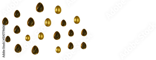 golden and silver eggs isol...