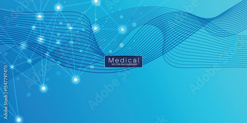 Abstract medical background DNA research, molecule, genetics, genome, DNA chain