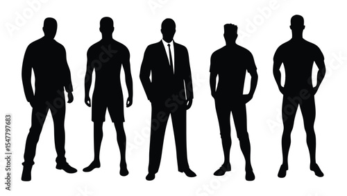 Man Silhouette Vector Illustration on White Background