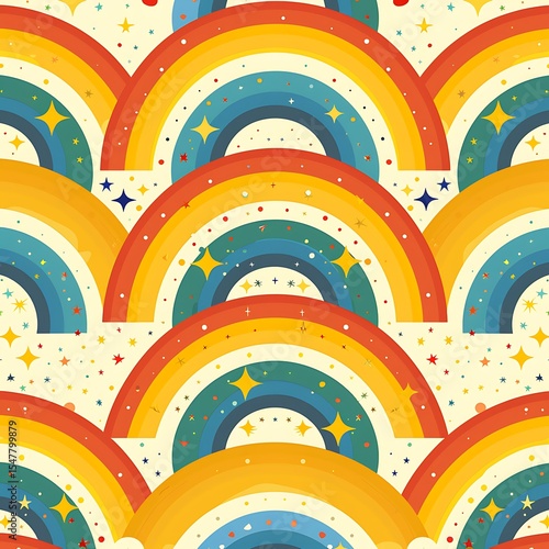 Retro Rainbow pattern Background with Soft Gradient