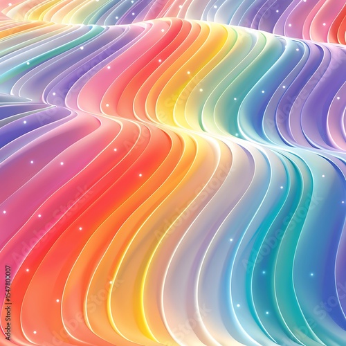Pastel Rainbow Waves Background with Soft Gradient