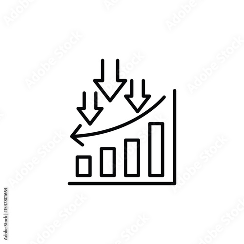 Visual representation of overcoming challenges. A line graph shows upward growth despite downward arrows.