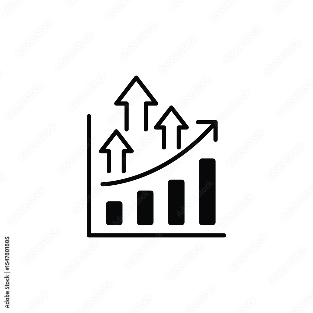 Visual representation of a positive trend showing growth and development. Visual representation of a positive trend showing growth and development.