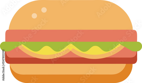 Flat Style Ham Sandwich Backgr Vector Art