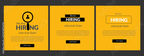 Modern and creative hiring square banner template design for social media post, We are hiring job vacancy social media post banner design template  vector we are hiring announcement template design