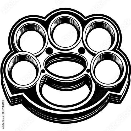 Brass knuckles isolated on white background