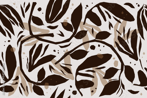 Organic abstract flowers shapes floral pattern. seamless pattern. botanical background. modern boho style