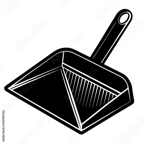 Black and white dustpan isolated on white background