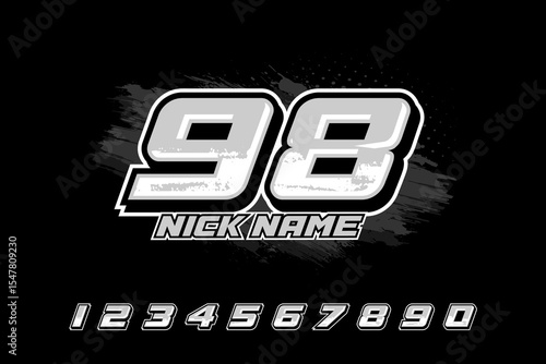 98 race number Set vector design template EPS 10