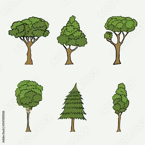 tree_group_vector_image