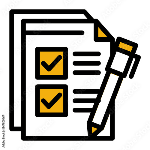 Content Revision Icon - Outline Color Lineal Style for Writing and Editing.