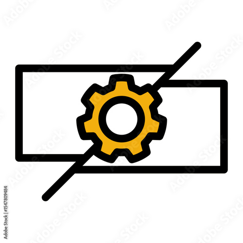 System Disruption Icon - Outline Color Lineal Style for Technical Issues.