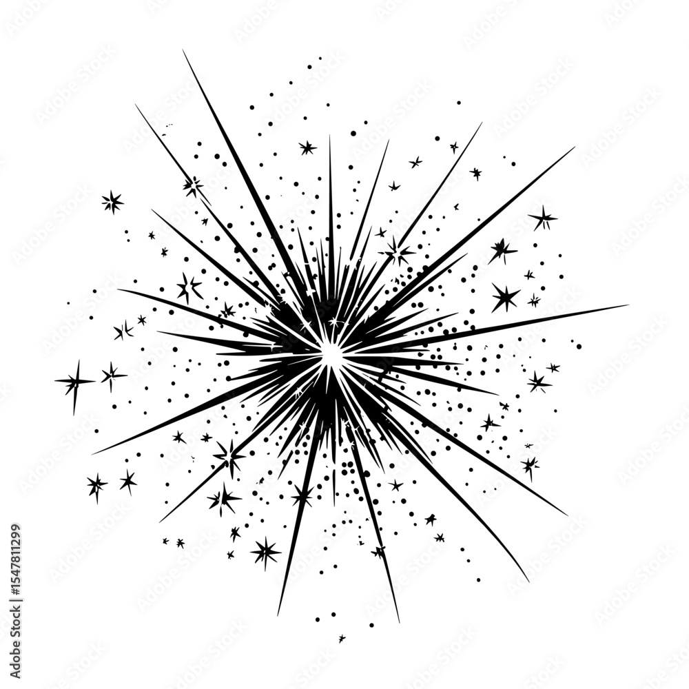 Obraz premium Sparkle effect illustration black white vector