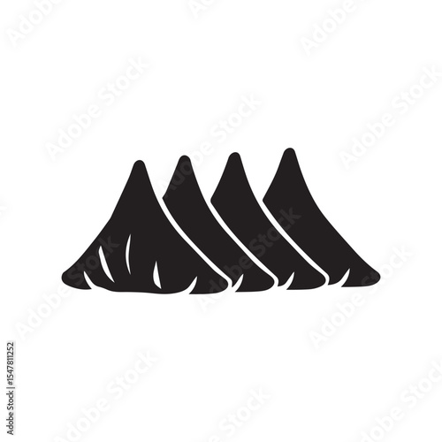 Samosa Silhouette Vector Set – Indian Street Food Icon